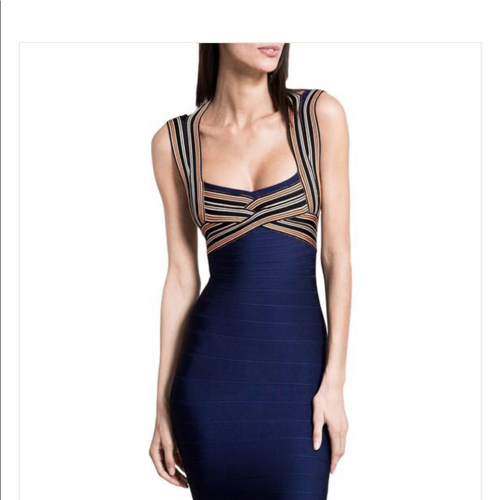 LVs Signature Stripe Detail Dress-Navy Never worn